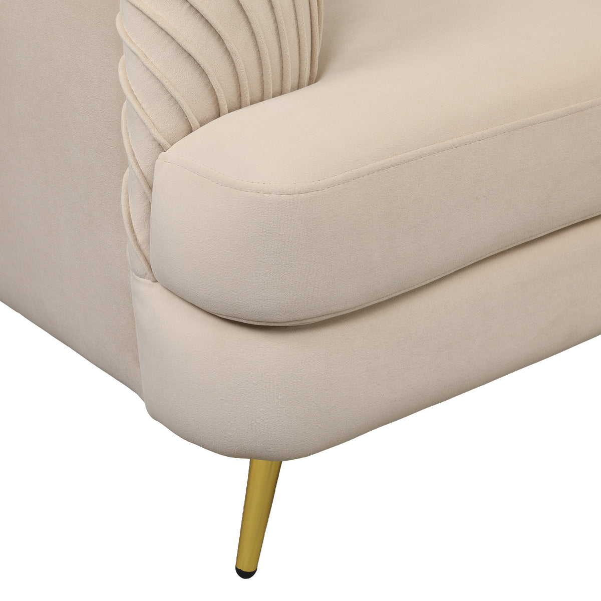 Icon Velvet 3 Seater Sofa Beige
