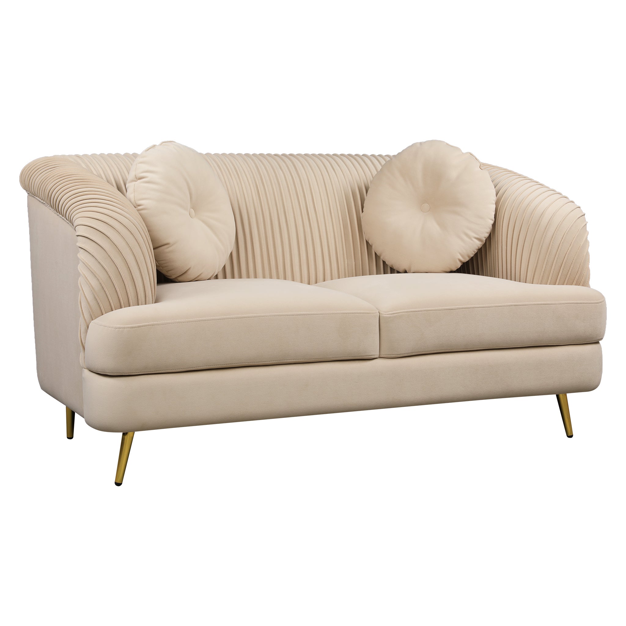 Icon Velvet 2 Seater Sofa Beige