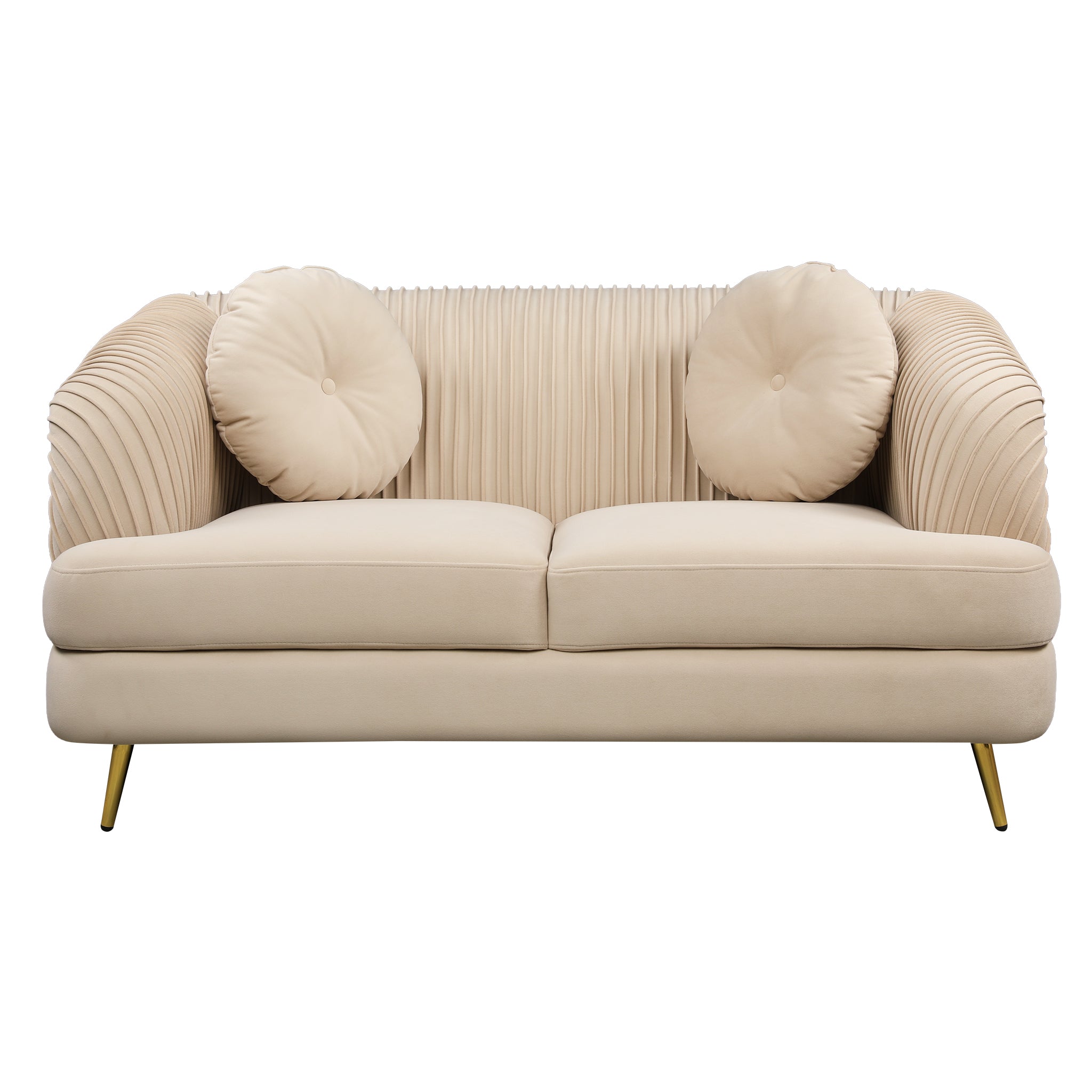 Icon Velvet 2 Seater Sofa Beige