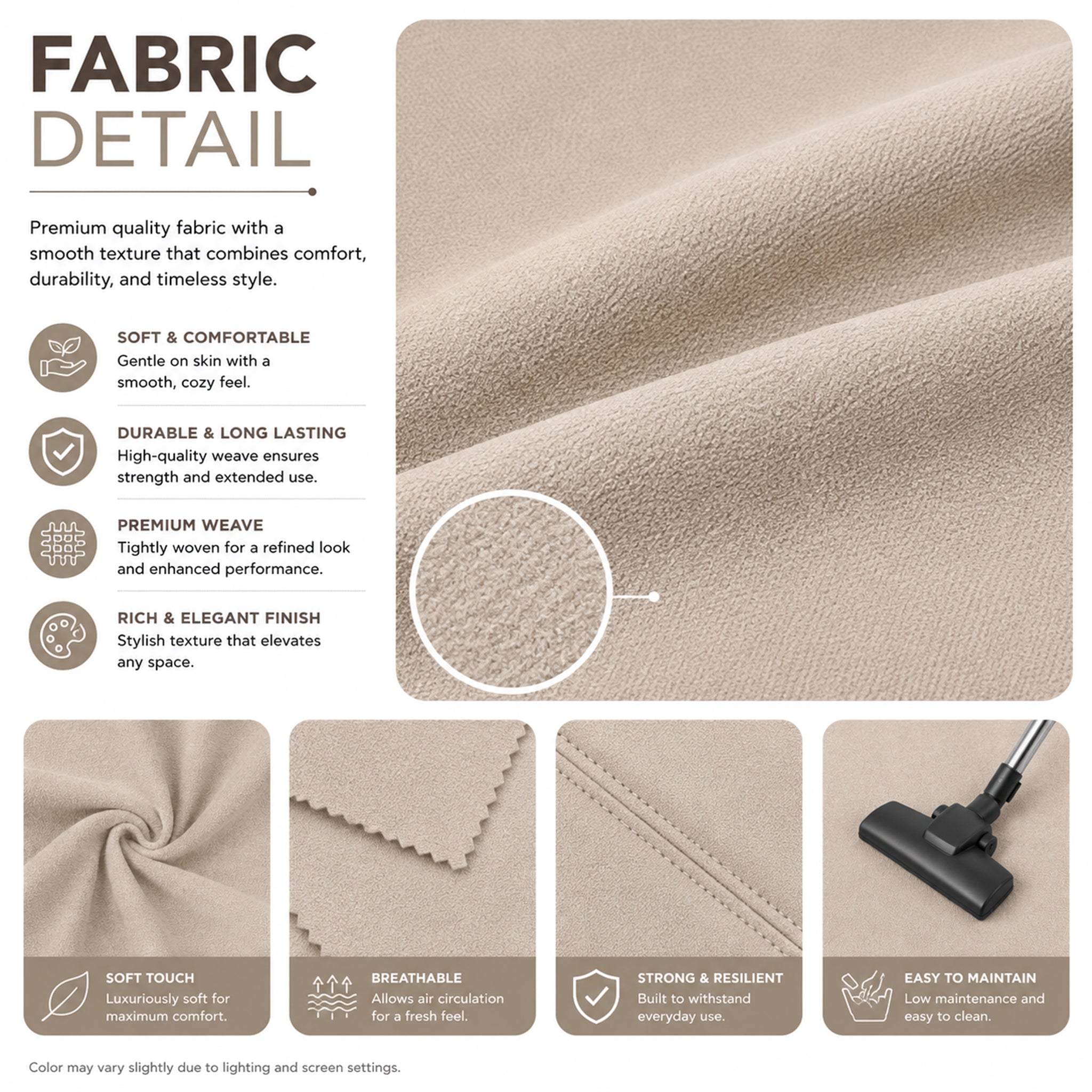 Elba Fabric Sofa Bed Beige Lh