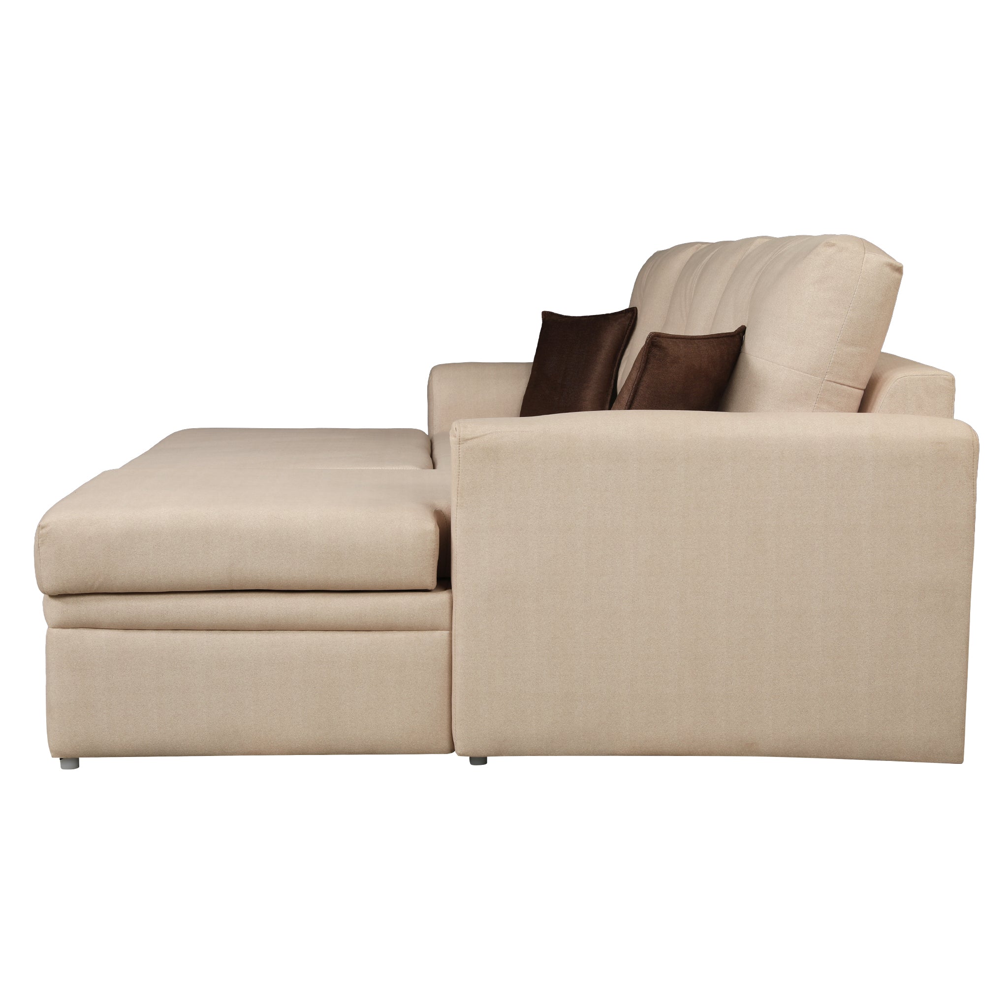Elba Fabric Sofa Bed Beige Lh
