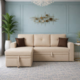 Elba Fabric Sofa Bed Beige Rh
