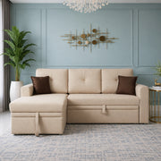 Elba Fabric Sofa Bed Beige Rh