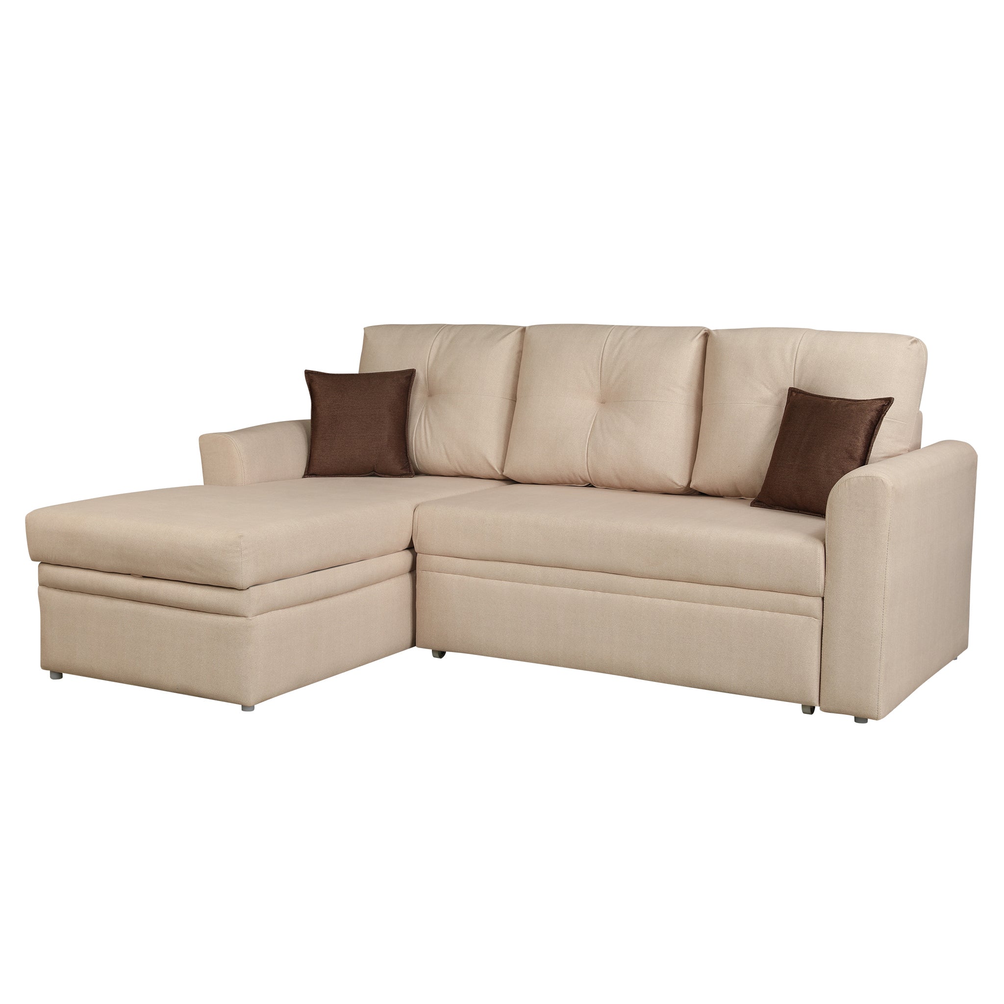 Elba Fabric Sofa Bed Beige Rh