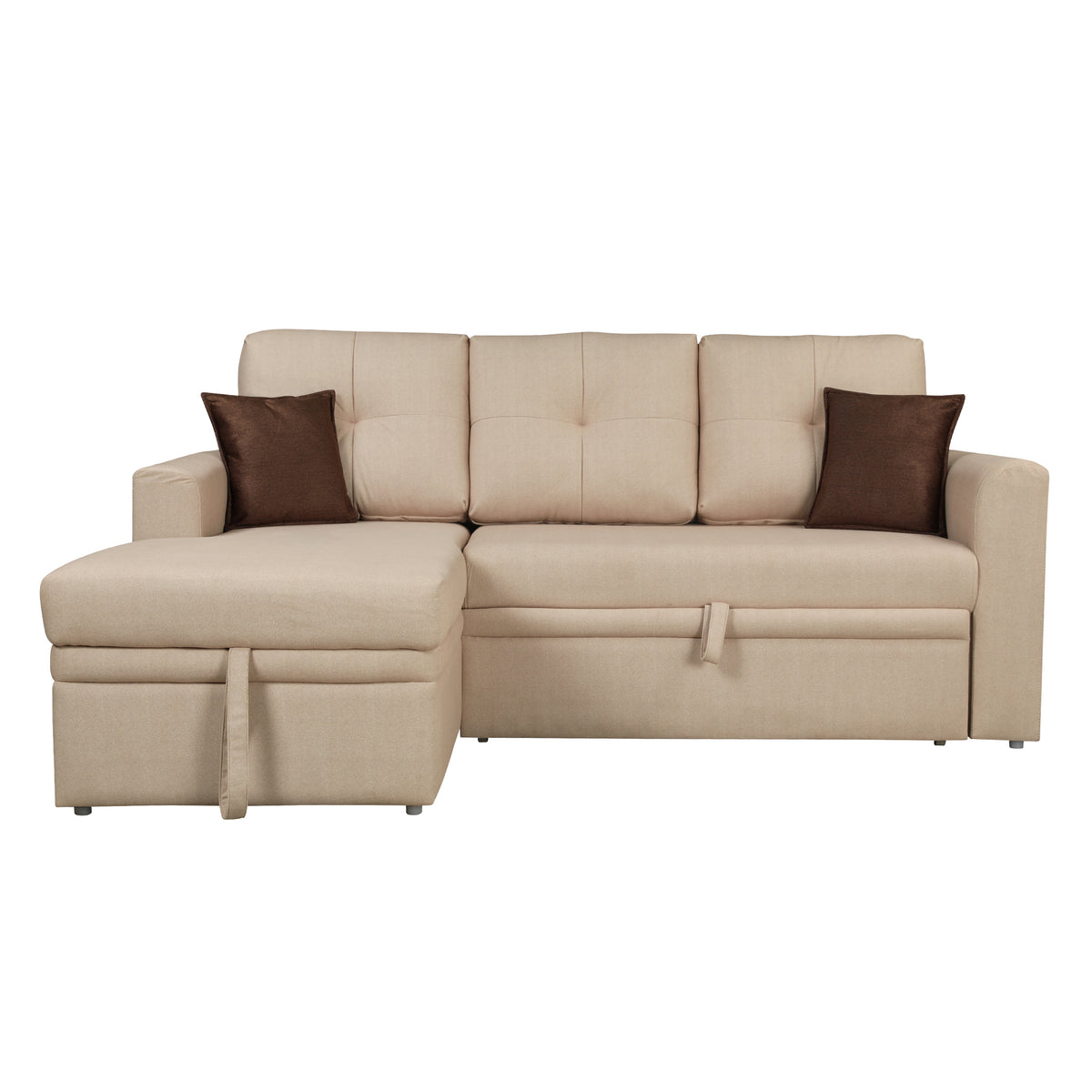 Elba Fabric Sofa Bed Beige Rh
