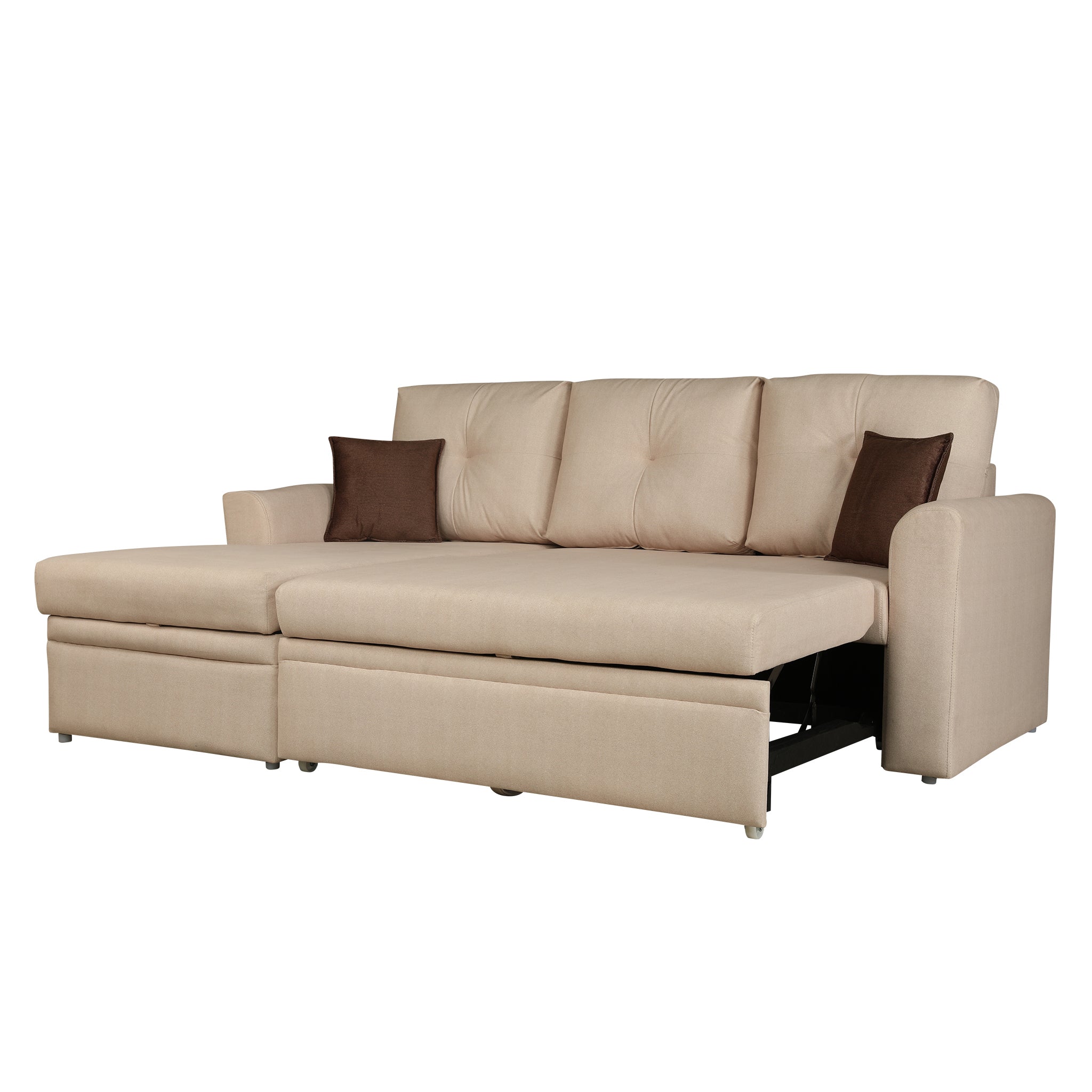 Elba Fabric Sofa Bed Beige Rh