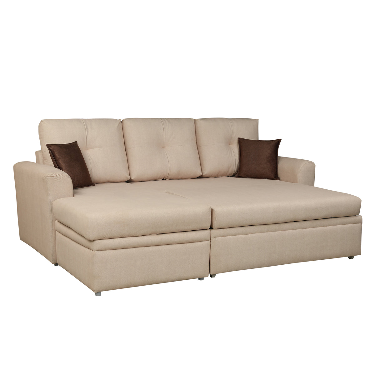 Elba Fabric Sofa Bed Beige Rh
