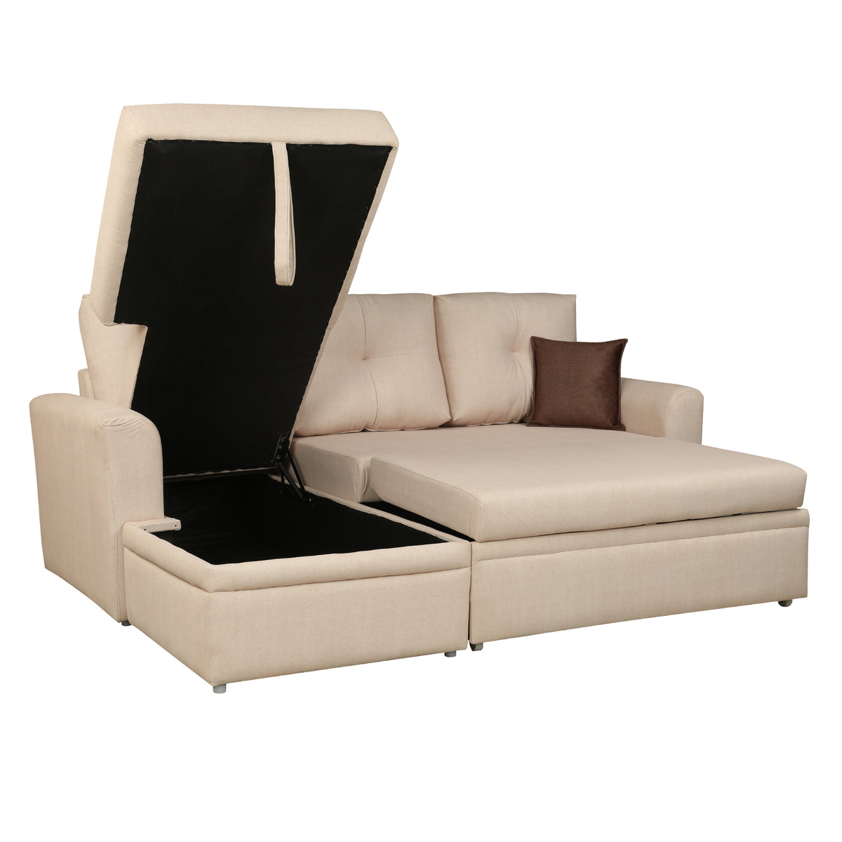 Elba Fabric Sofa Bed Beige Rh