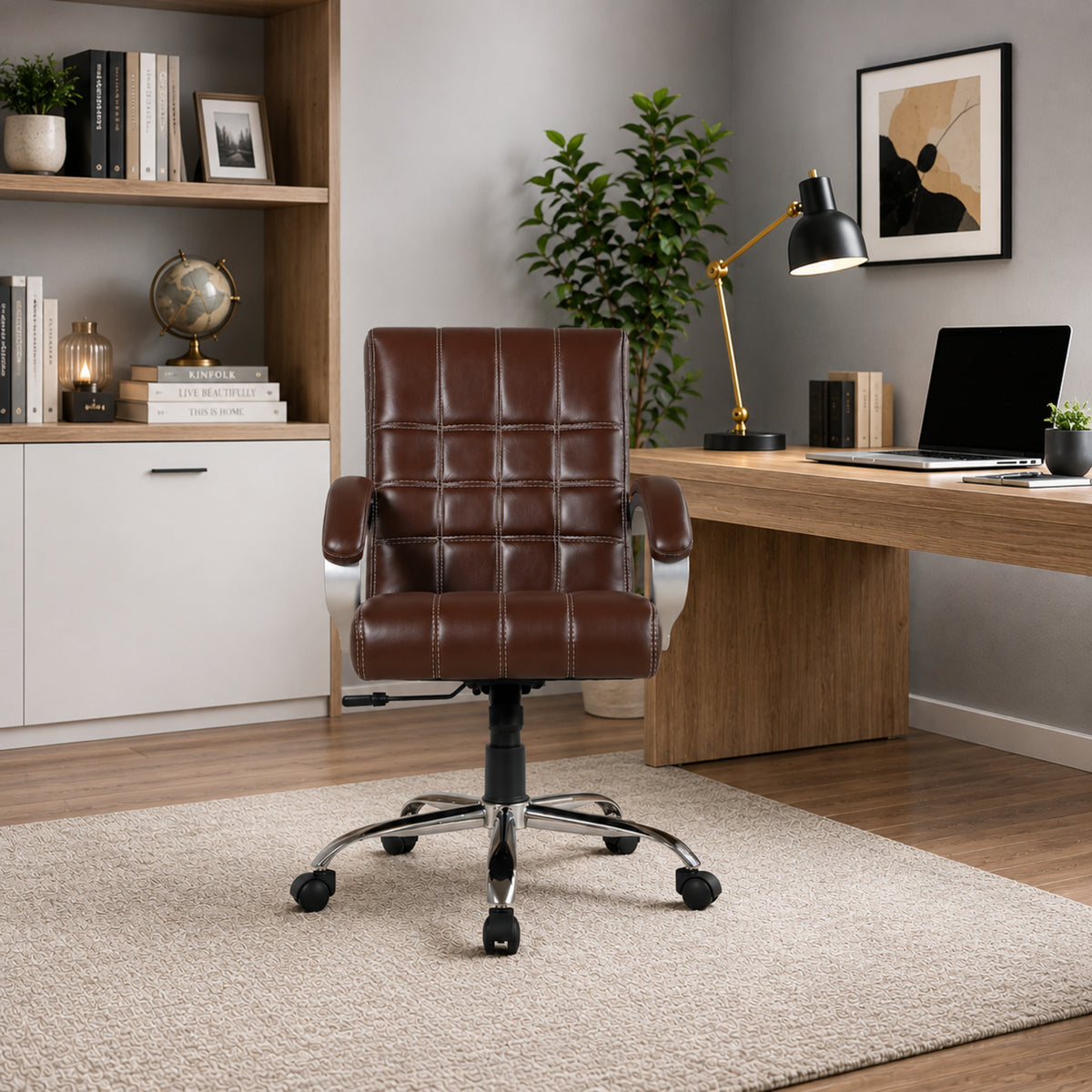 Workease Office Chair Check Brown