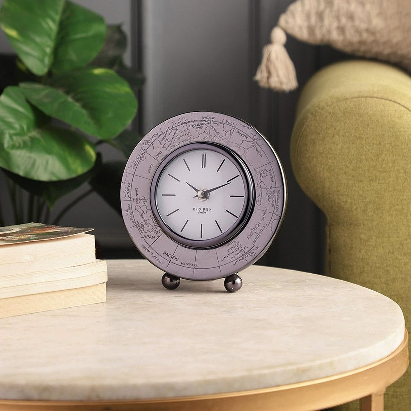 World Clock In Black Finish