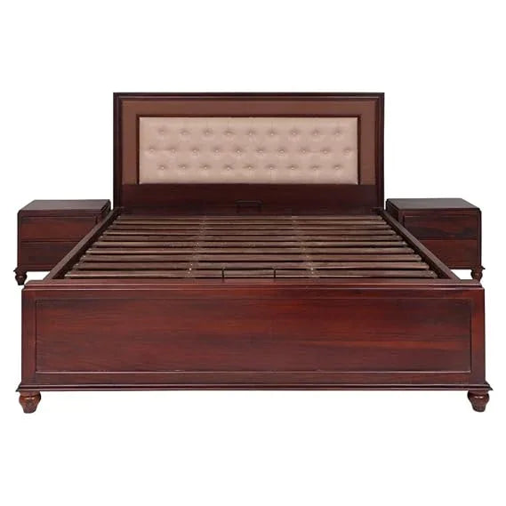 Monarch Solidwood King bed Hydraulic storage in Natural Walnut - HomeTown