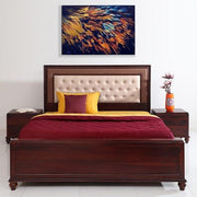 Monarch Solidwood King bed Hydraulic storage in Natural Walnut - HomeTown