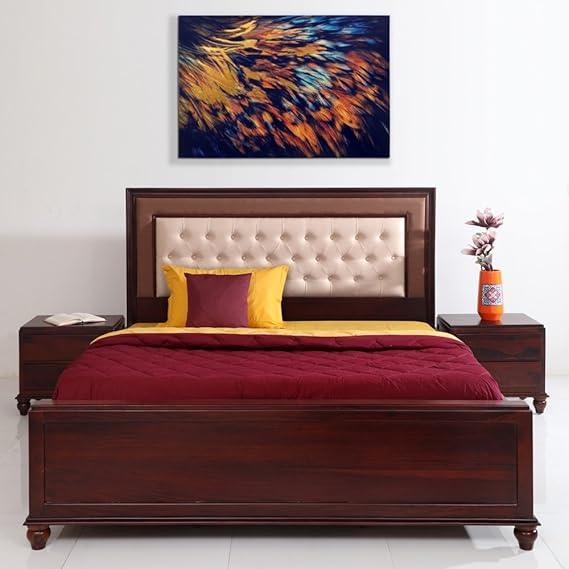Monarch Solidwood King bed Hydraulic storage in Natural Walnut - HomeTown