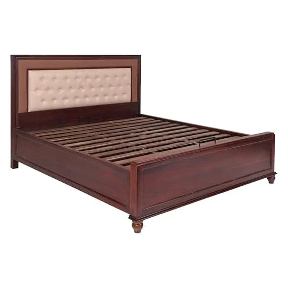 Monarch Solidwood King bed Hydraulic storage in Natural Walnut - HomeTown