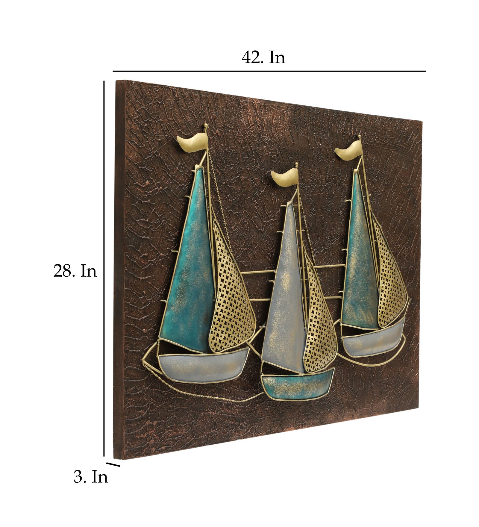 Vedas W-Perry Boat On Board Wall Decor