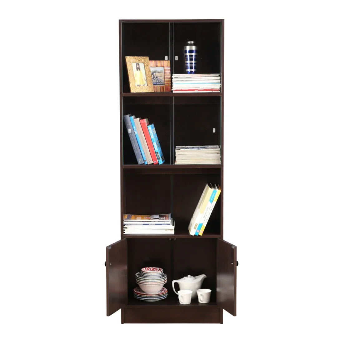 Crony Engineered Wood Medium Book Shelf in Wenge Colour - HomeTown