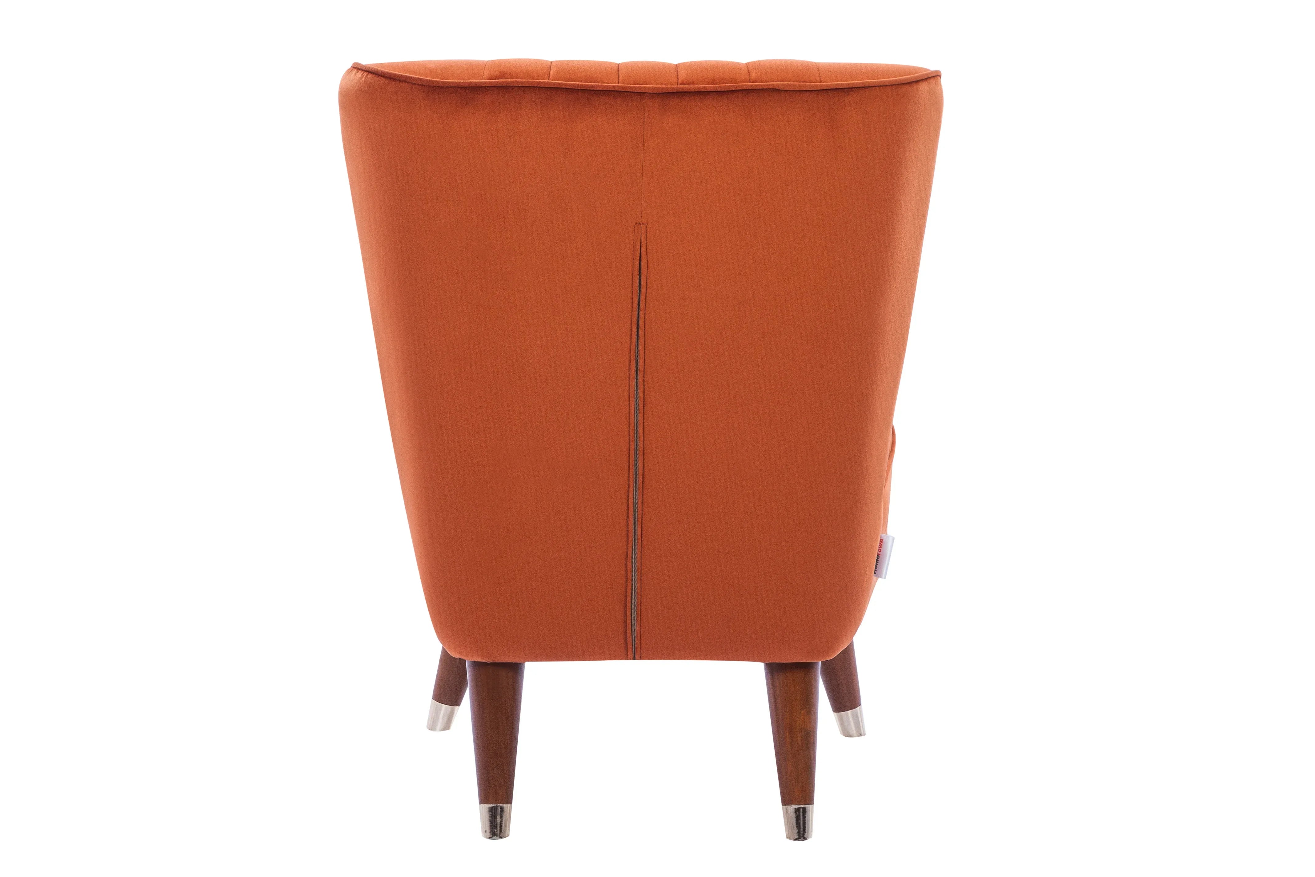 Jane Velvet Accent Chair in Rust Colour - HomeTown