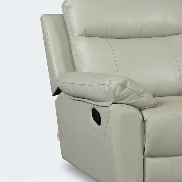 Quantum Half Leather | 3 Seater Recliner | Light Grey