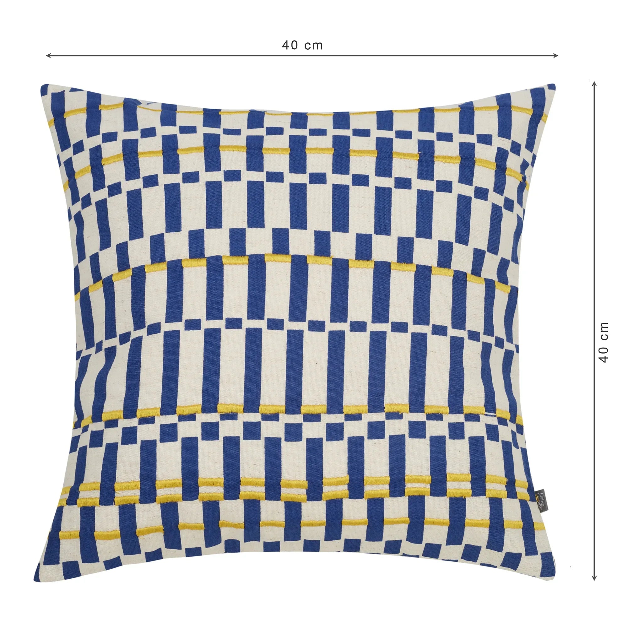 Milan Cotton Printed Cushion Cover 40x40 Cm in Blue Colour - HomeTown