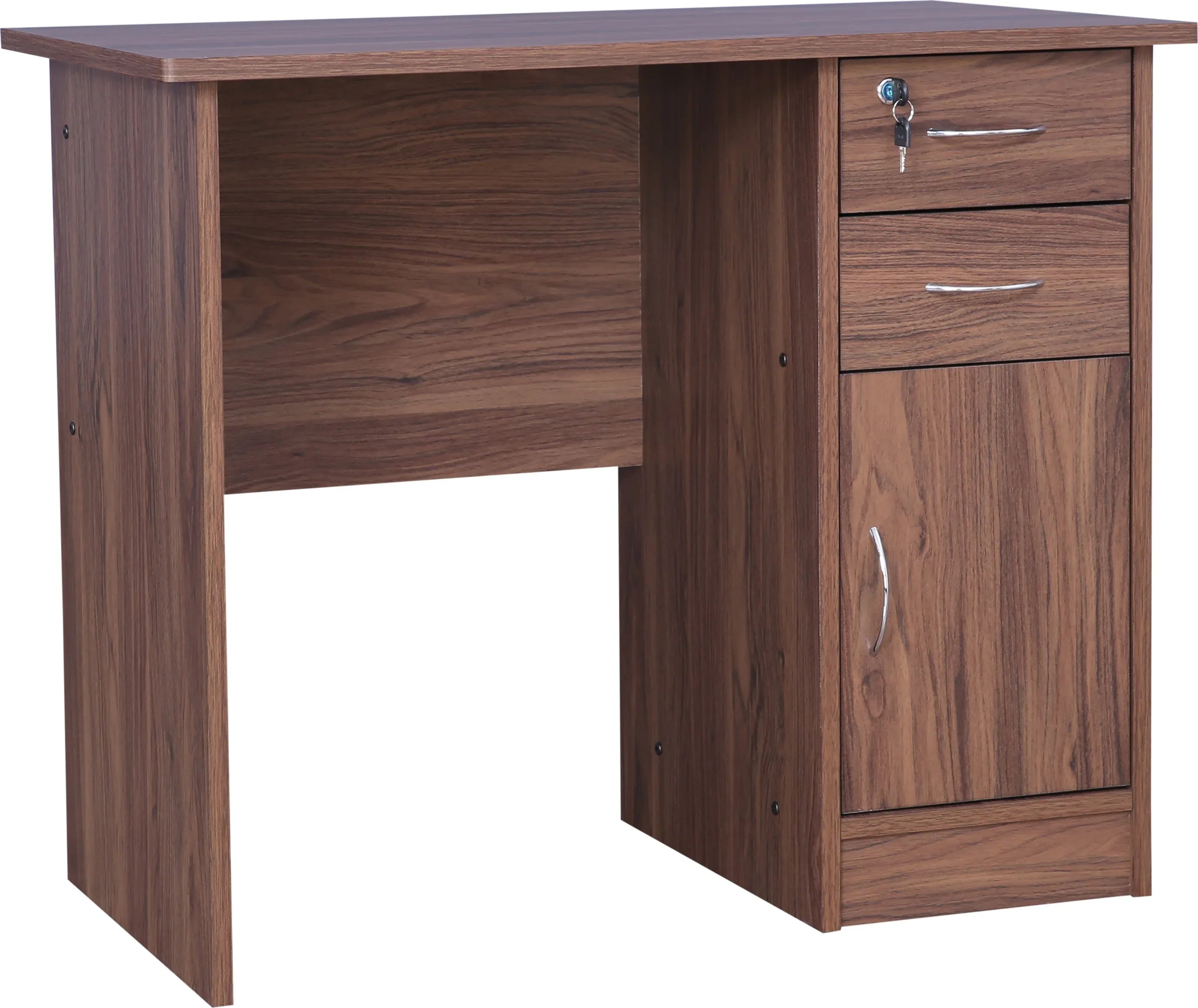Simply Study Table with Three Drawer in Dark Walnut Colour - HomeTown