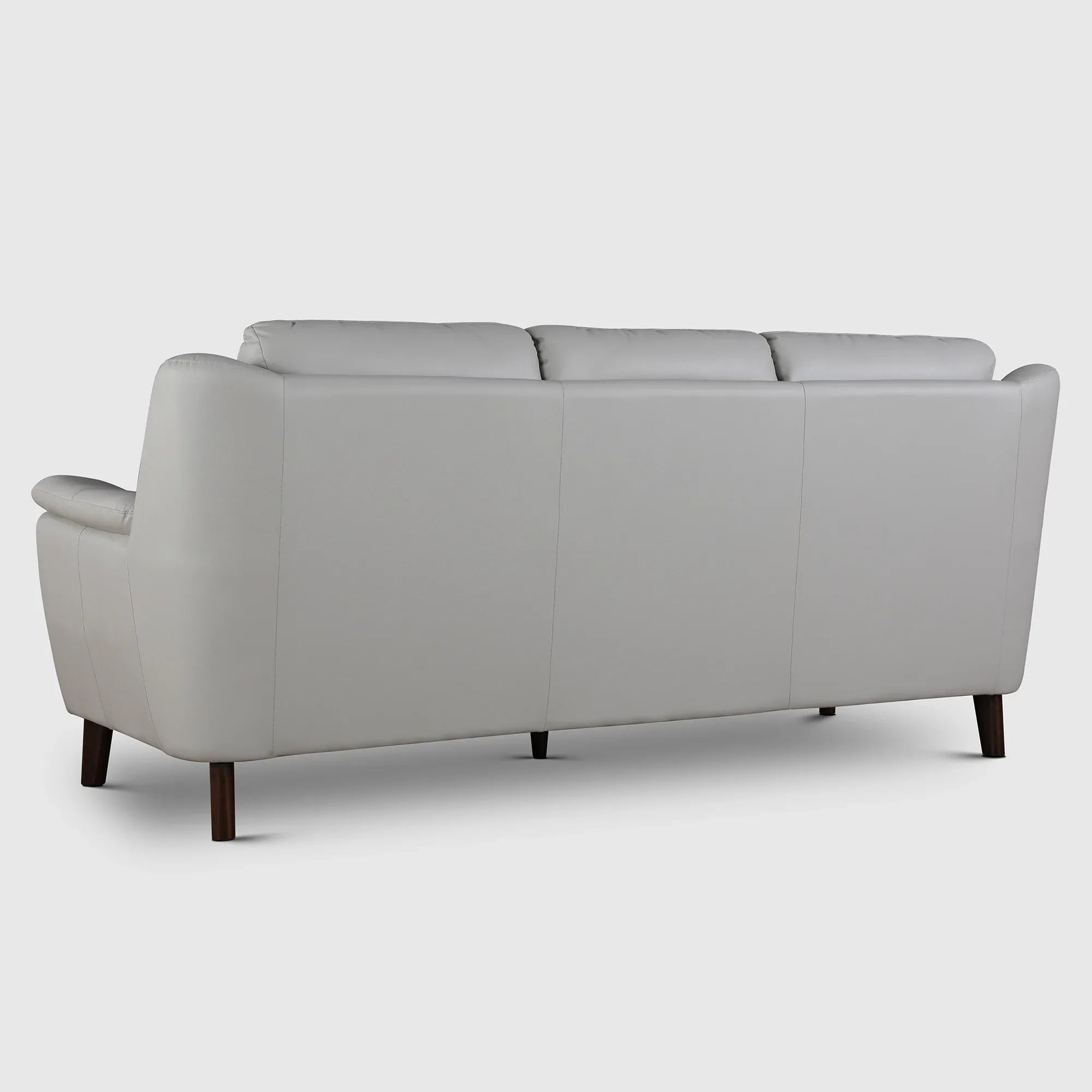 Alexa Half Leather Three Seater Sofa in Light Grey Colour - HomeTown