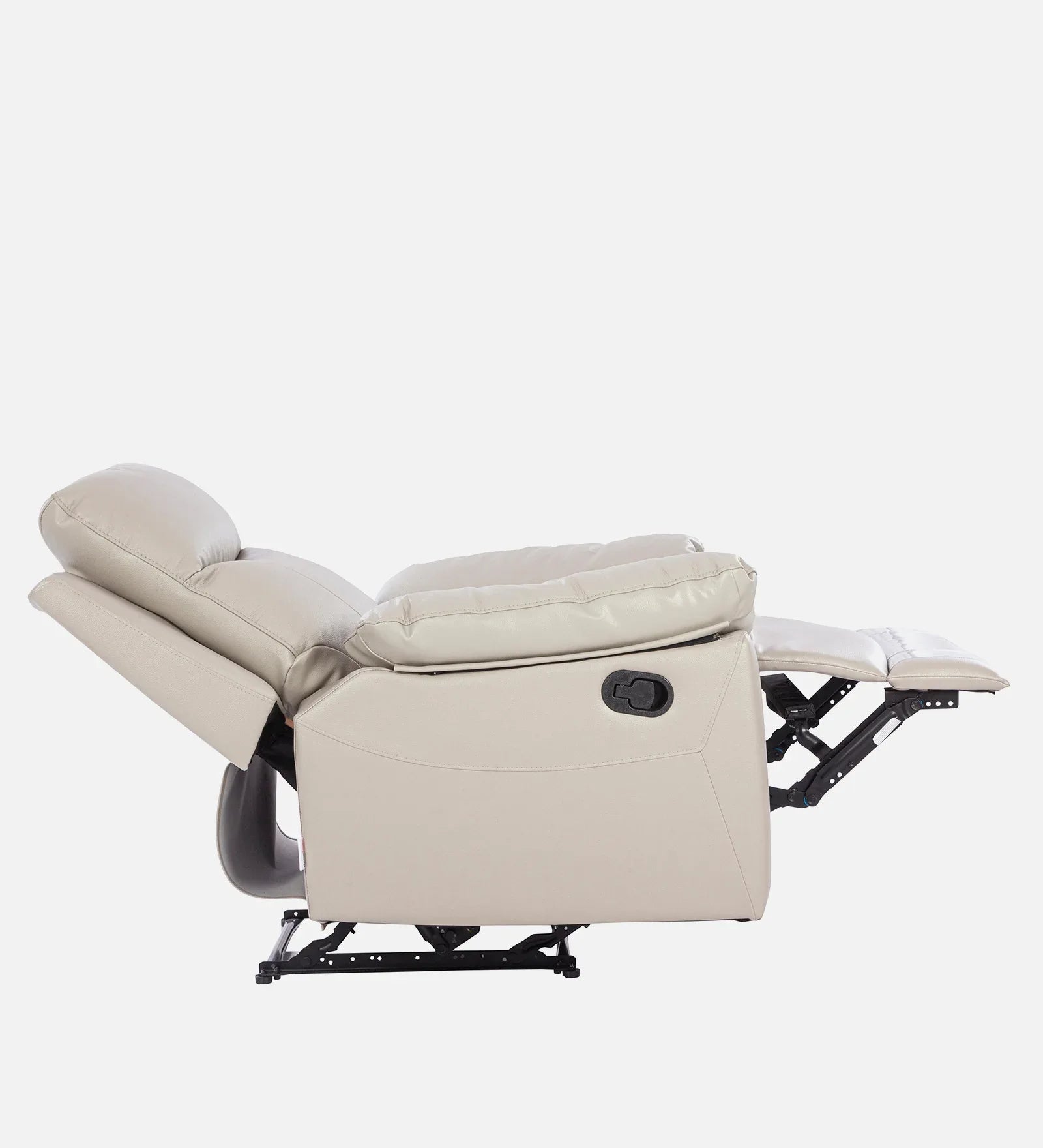 Quantum Half Leather Single Seater Recliner in Light Grey Colour - HomeTown