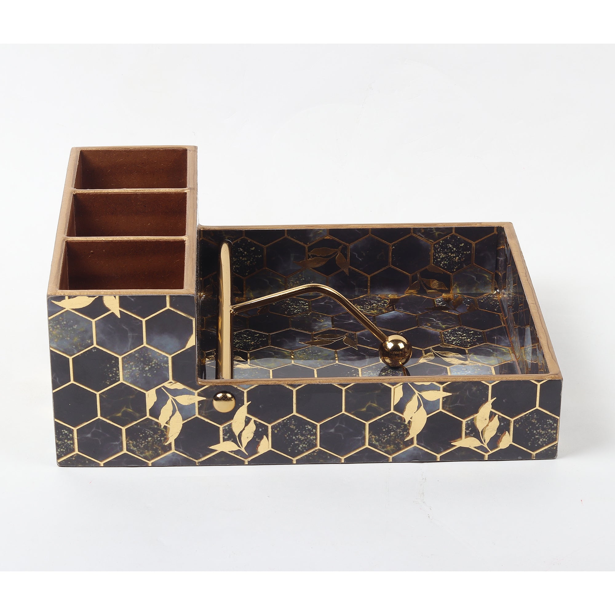 Gilded Hive Cutlery and Tissue Holder