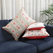 Indian Botanical Cotton Cushion Cover 30x50 cm in Multi Colour - HomeTown
