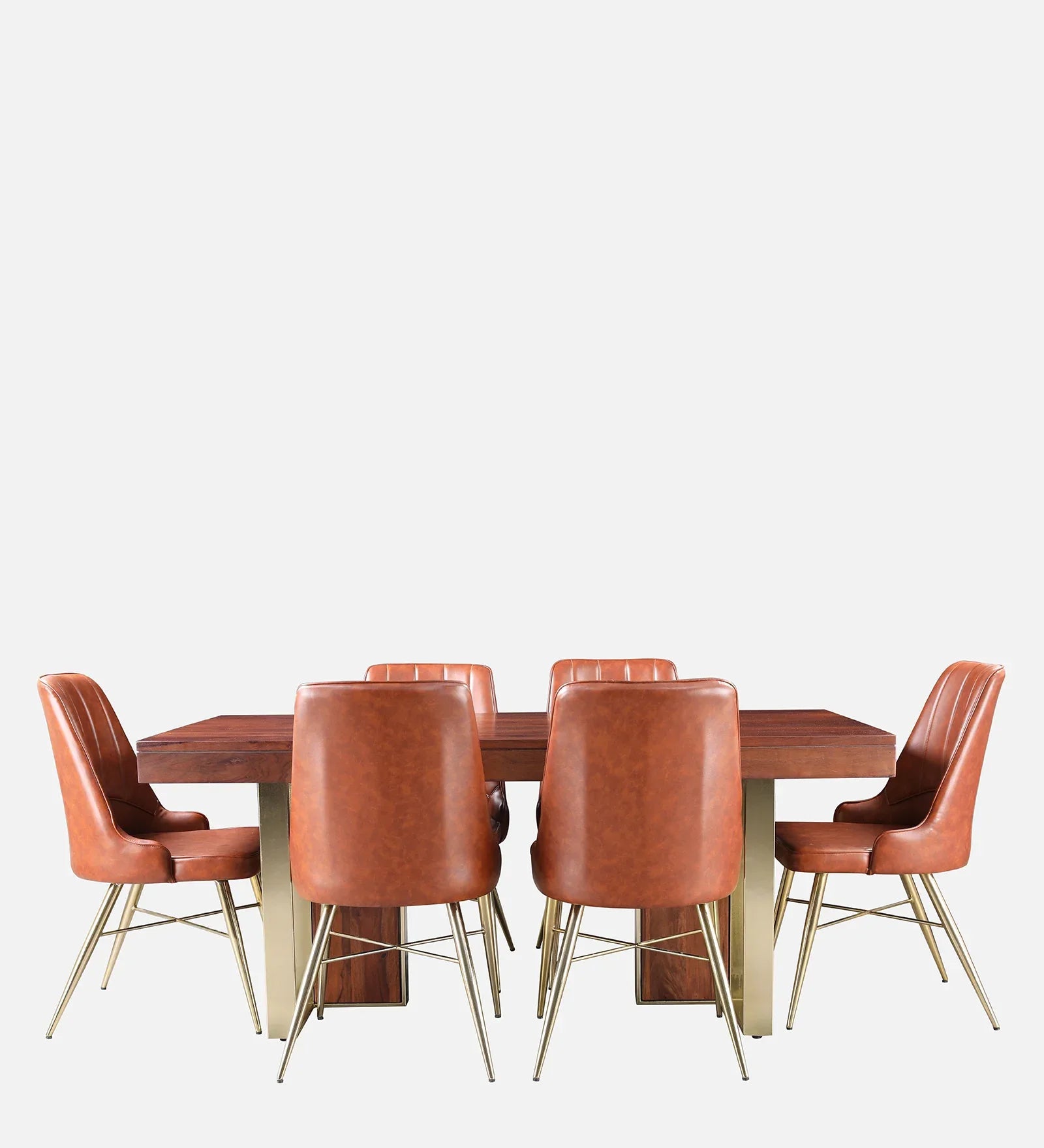 Marvis Sheesham Wood(Rosewood) Six Seater Dining Set in Walnut Colour - HomeTown