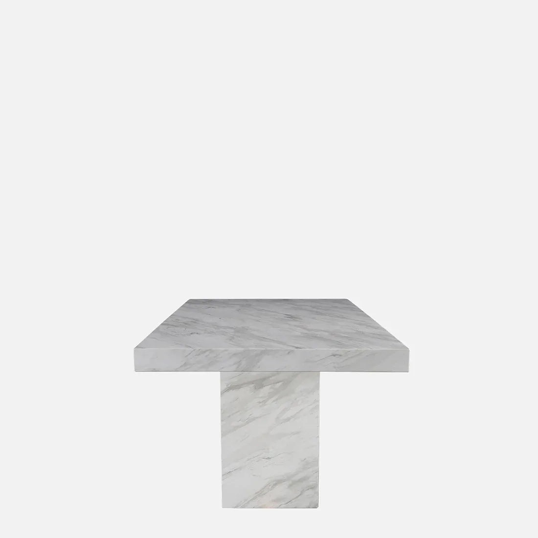 Garnet Marble Finish Six Seater Dining Table in White Colour - HomeTown