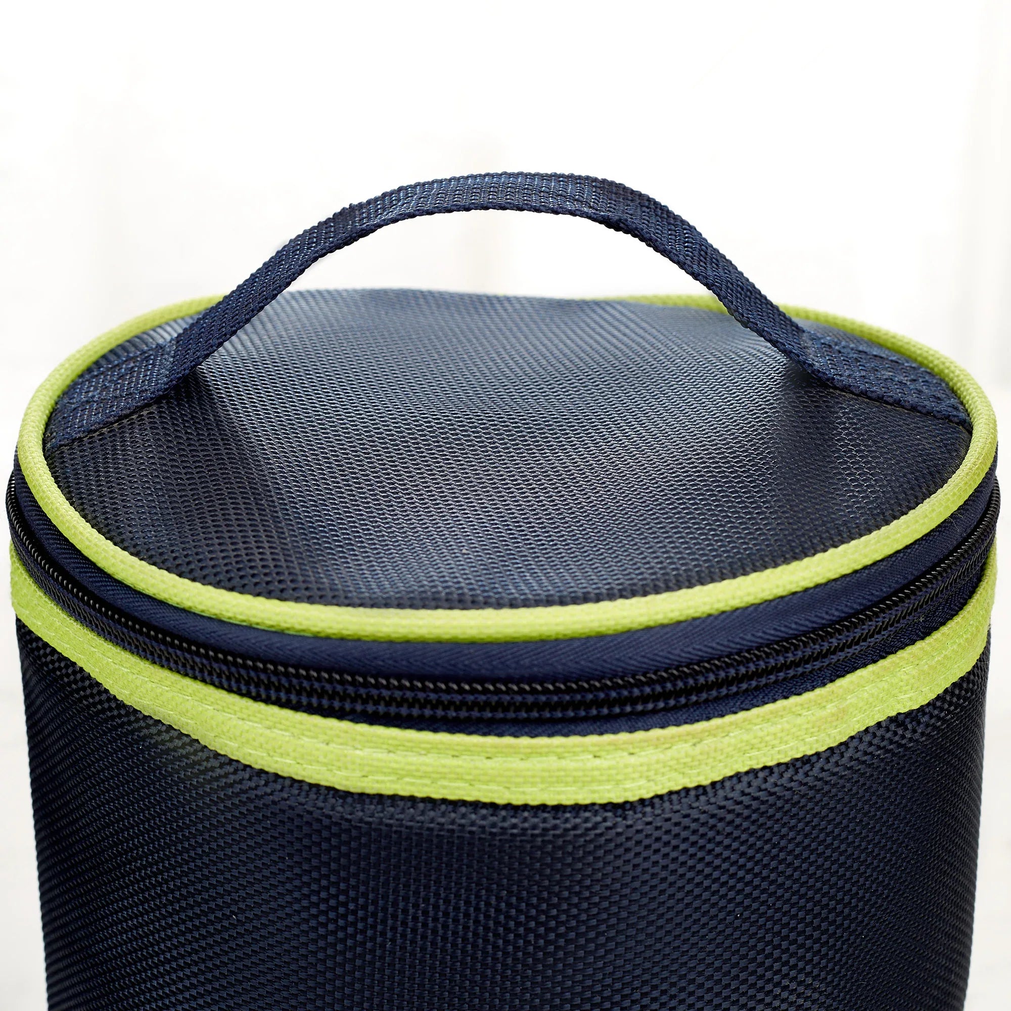 Boston Borosilicate Glass Microwave Safe Round Lunch box 400ml Set of 3 + Carry Bag in Blue Colour - HomeTown