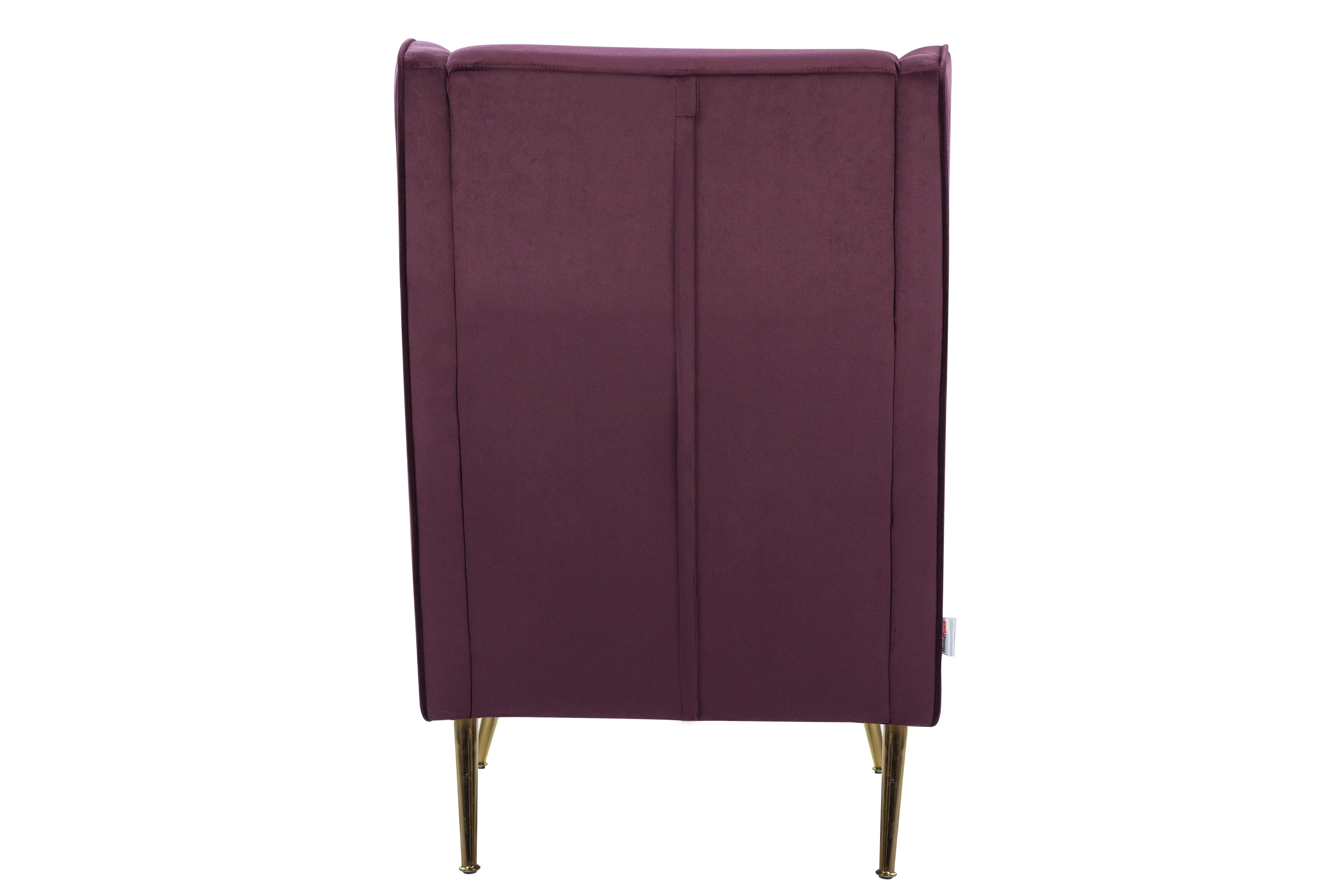 Charm Velvet Arm Chair in Wine Colour - HomeTown