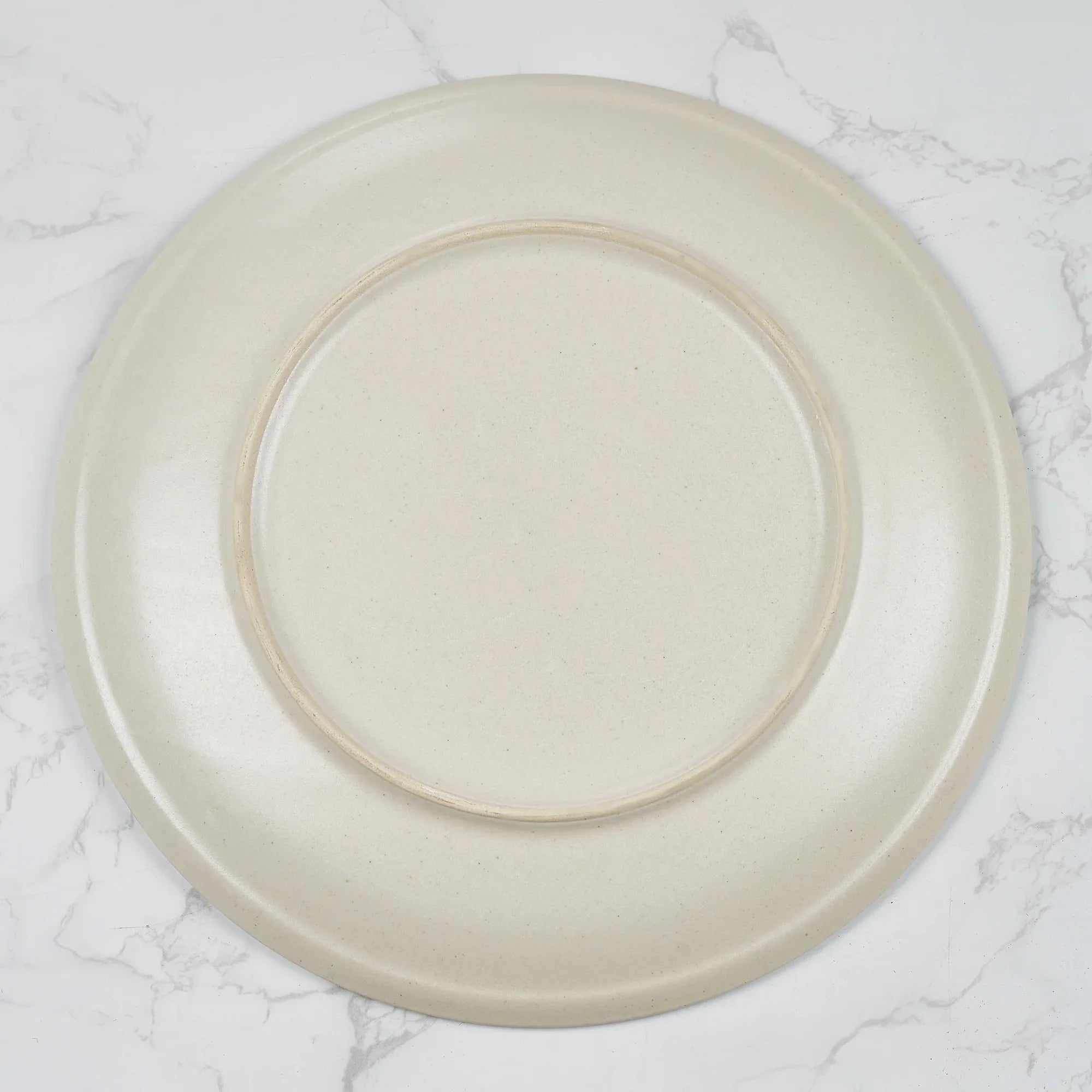 Artisanal Studio Pottery Stoneware Dinner Plate Set of 4 in Black & Ecru Colour - HomeTown