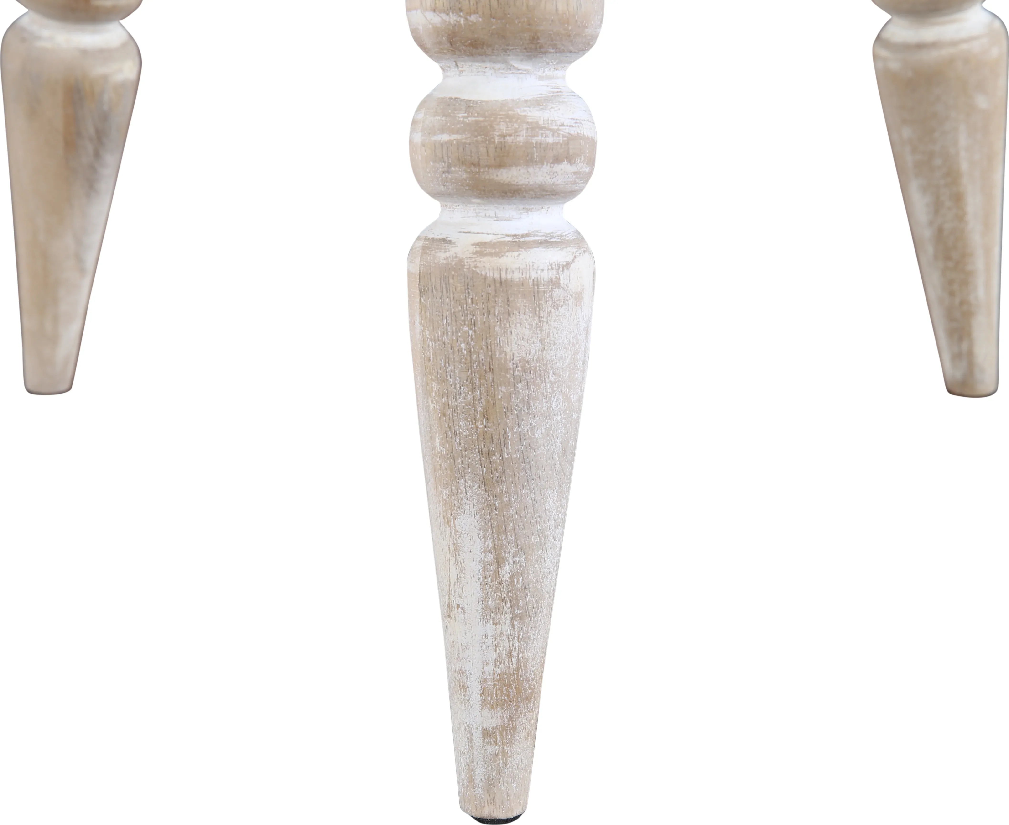 Antico Mango Wood Carved Stool in White Colour - HomeTown