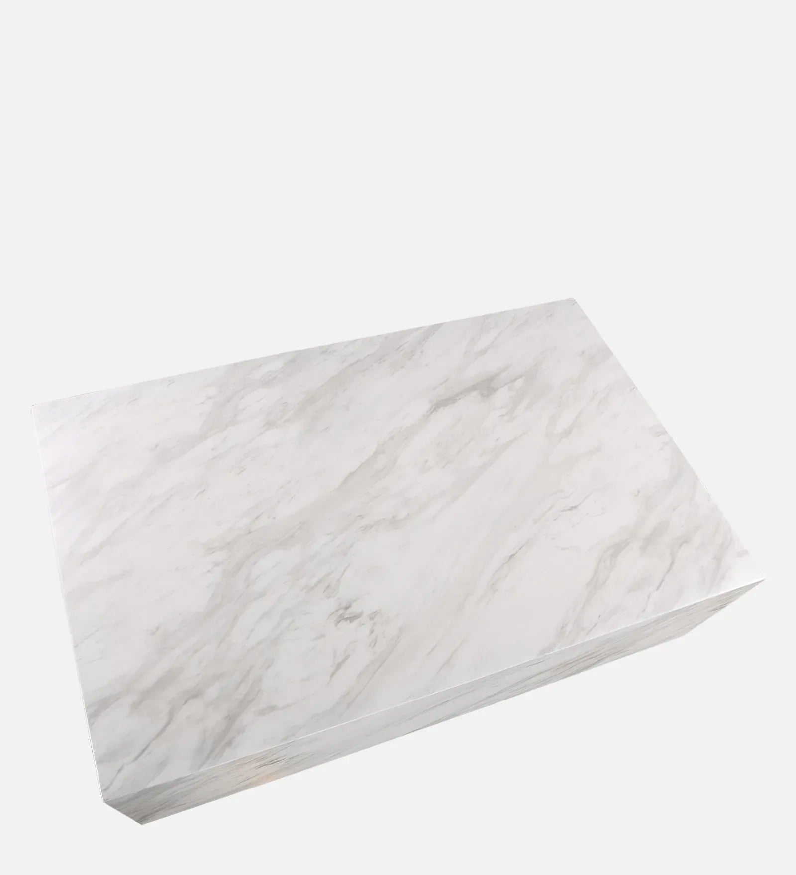 Garnet Marble Finish Center Table in White Colour - HomeTown
