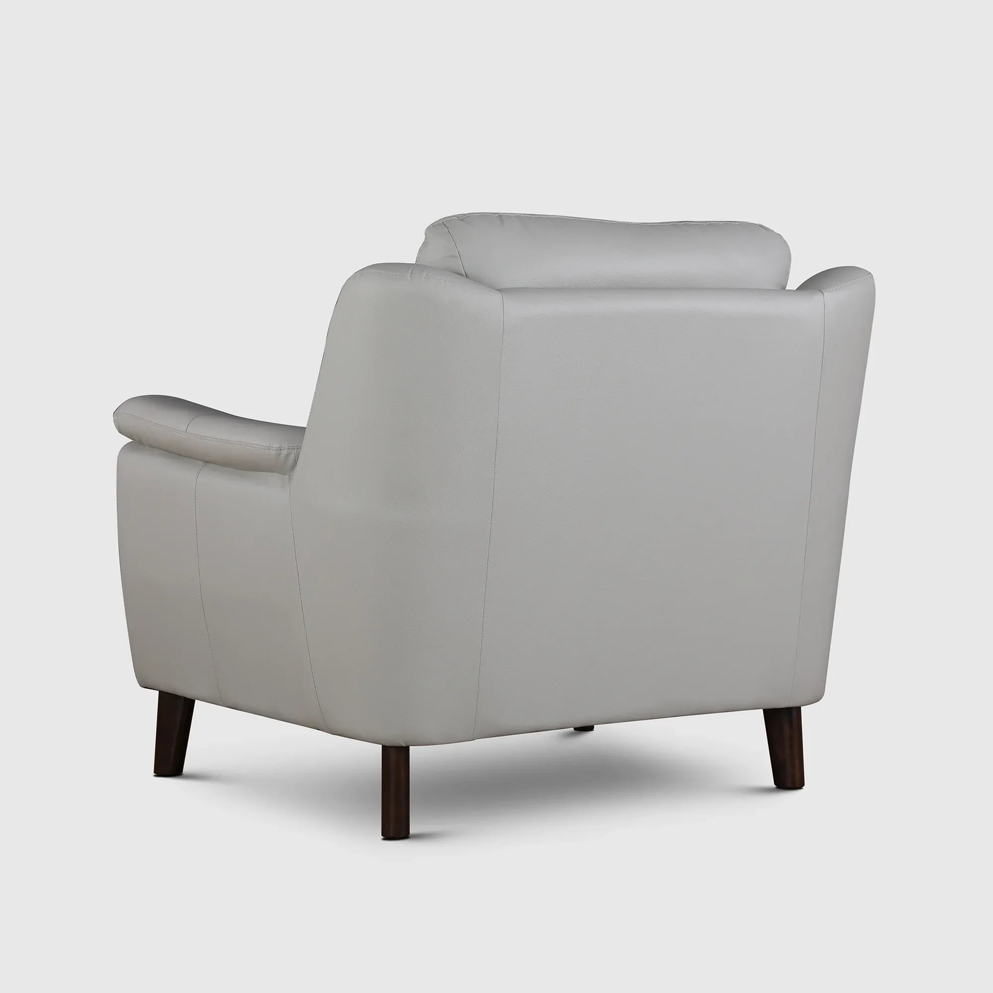 Alexa Half Leather Single Seater Sofa in Light Grey Colour - HomeTown