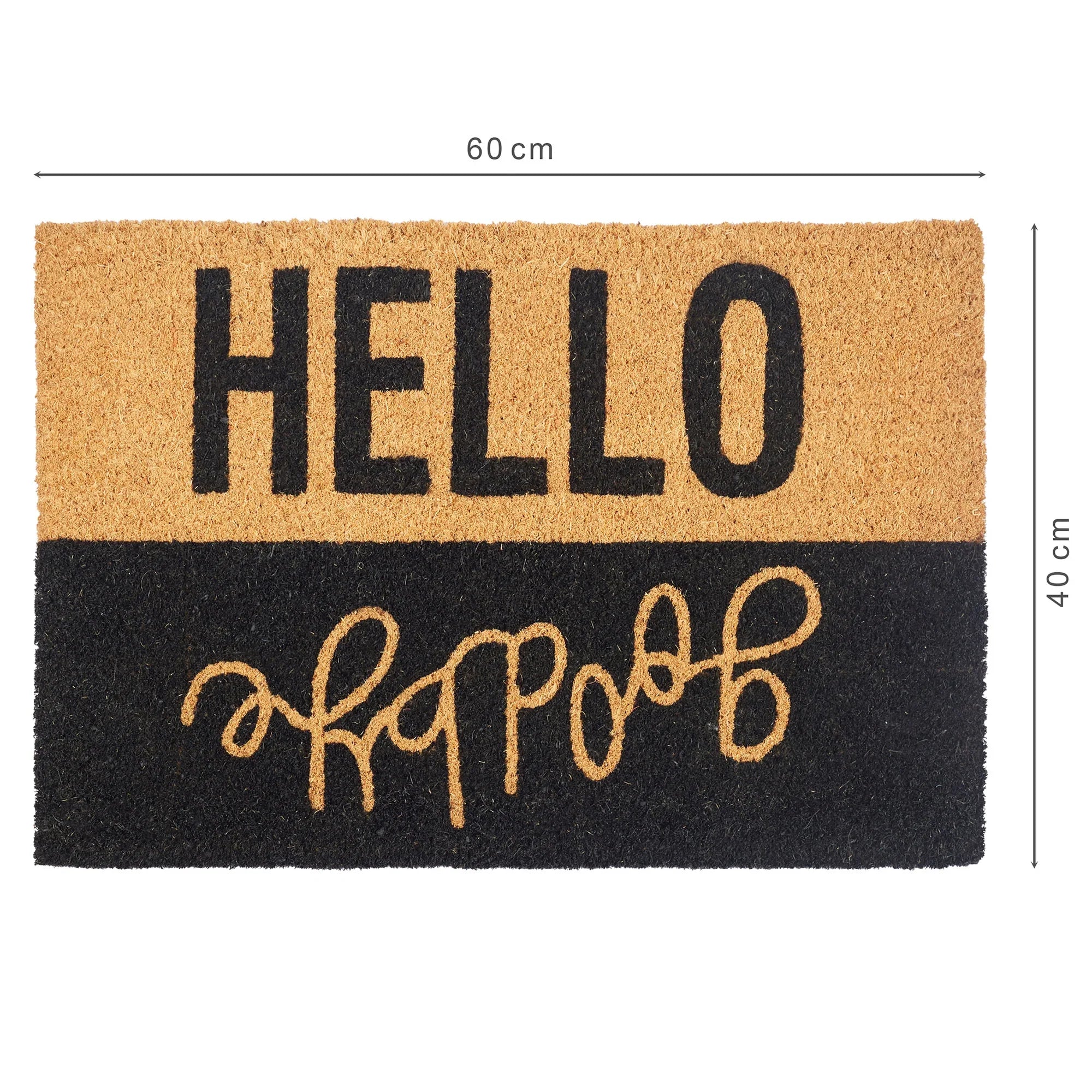 Natura  Hello and Goodbye Printed Coir Doormat 40x60 CM in Black Colour