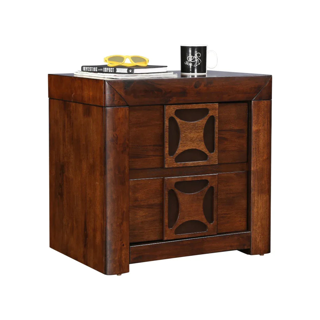Casablanca Solidwood Night Stand in Walnut Colour - HomeTown