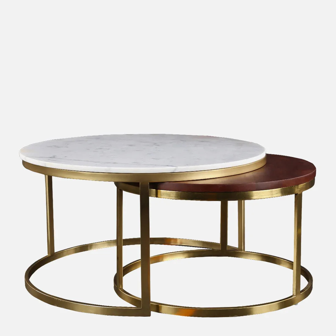 Castile Marble Center Table in White & Gold Colour - HomeTown