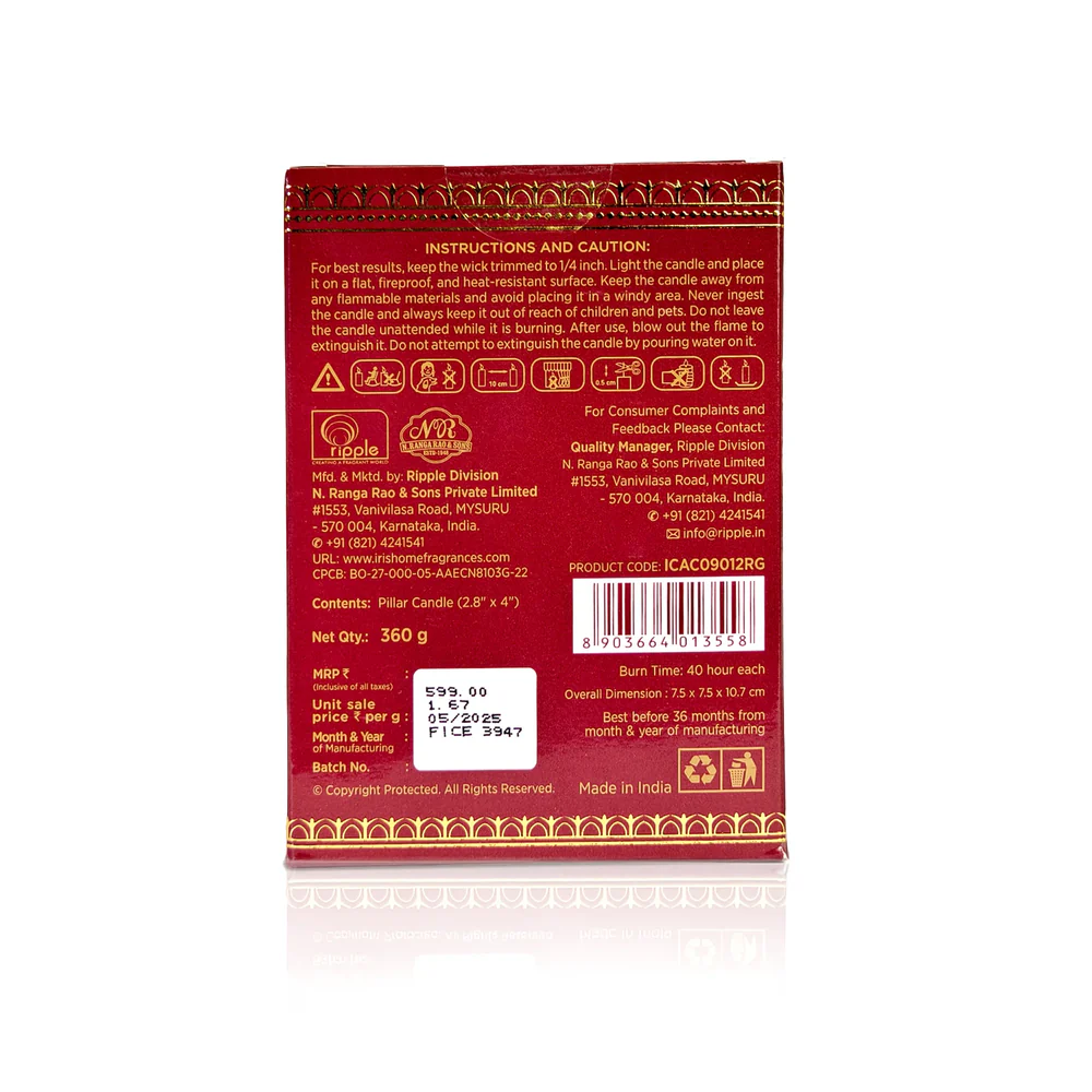 IRIS CELESTE  PILLAR CANDLE  ICAC09012RG