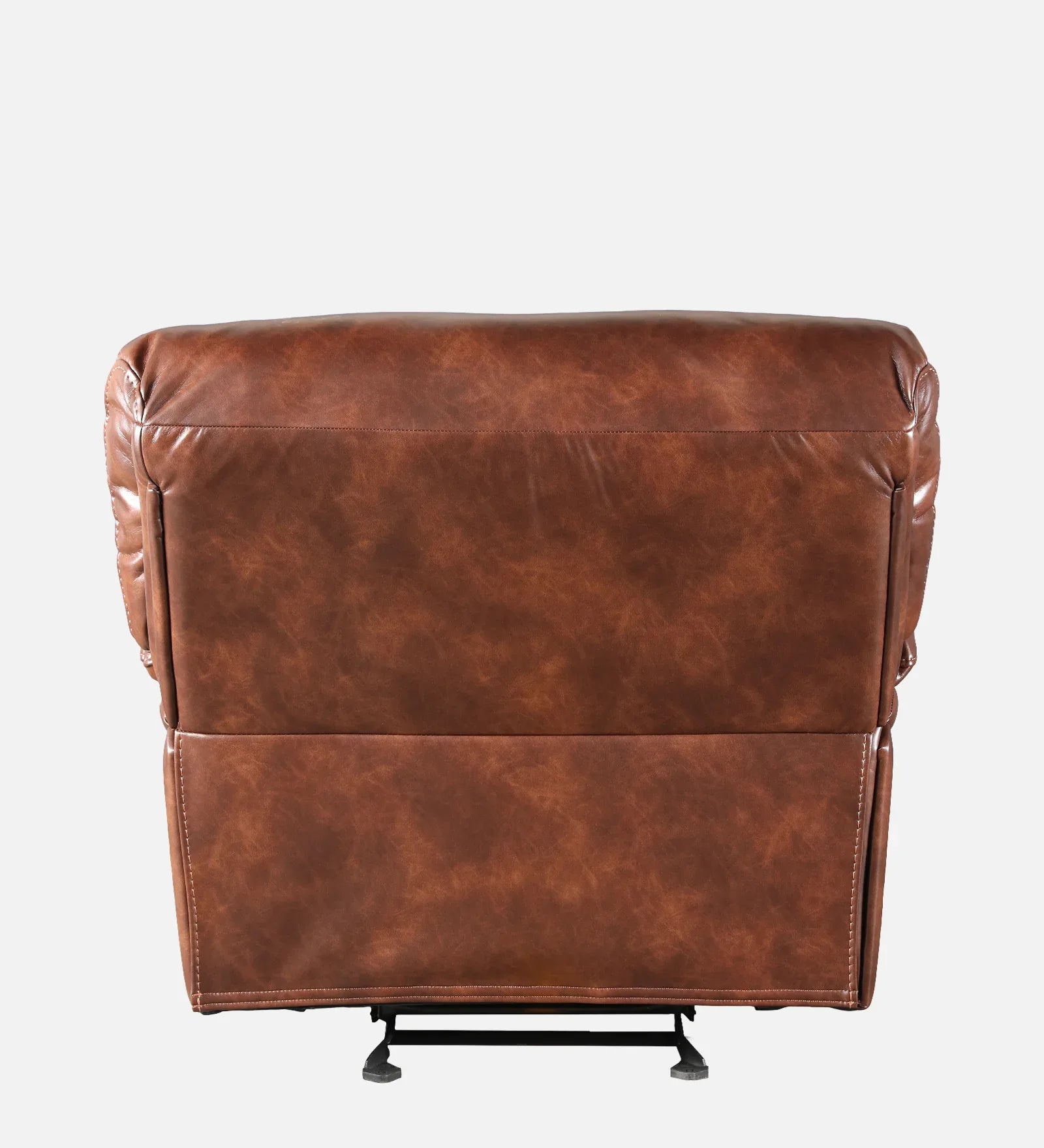 Urbano Leather Fabric Single Seater Recliner in Brown Colour - HomeTown