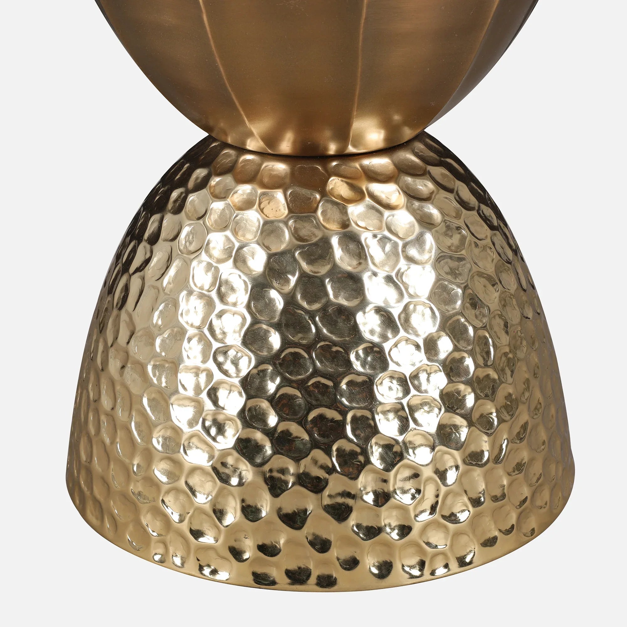 Mirbah Wood & Iron Side Table in Brown & Gold Colour - HomeTown