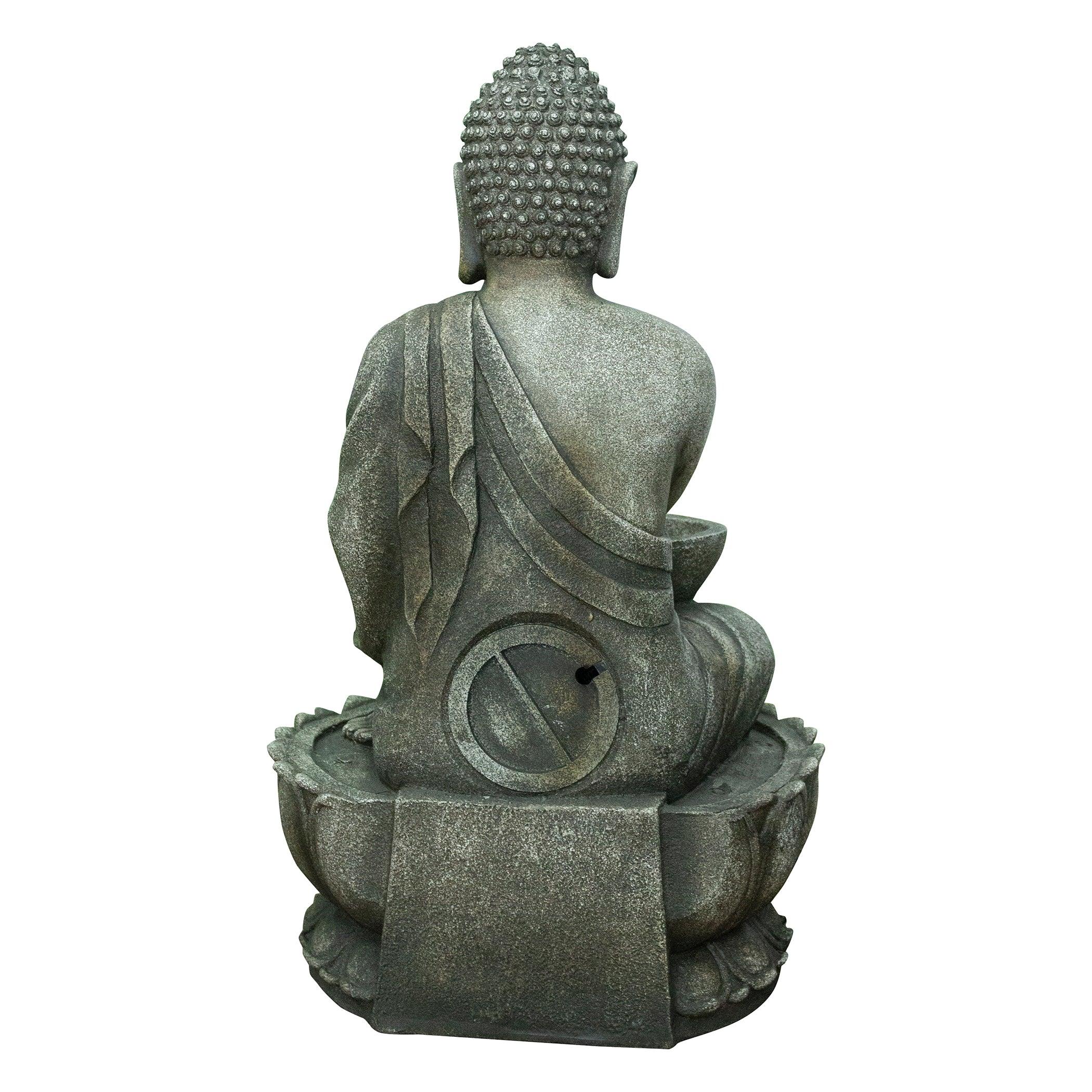 Aqua Bliss Polyresin Buddha Bowl Water Fountain 51X82Cm in Grey Colour - HomeTown
