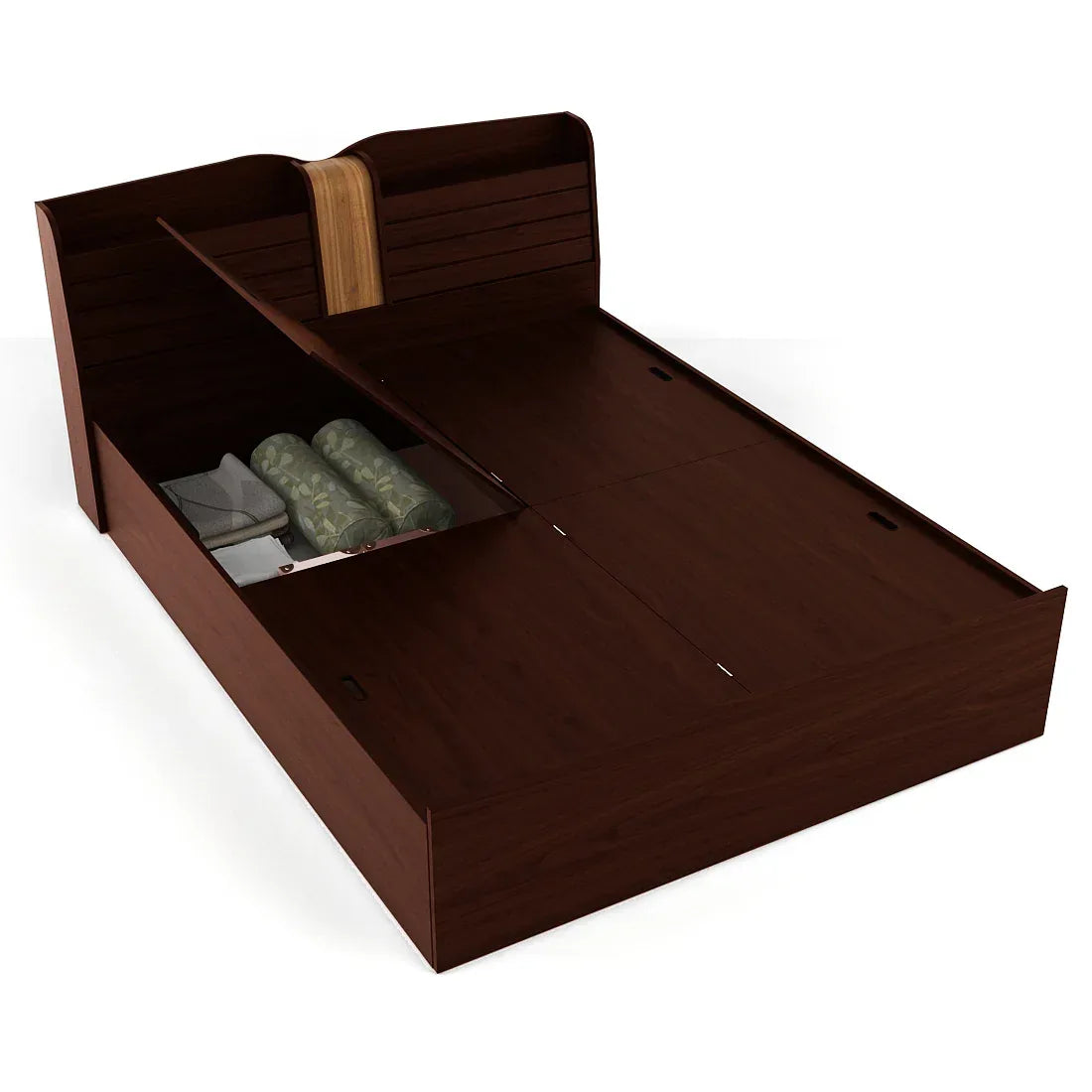 Magnum Engineered Wood Bed with Storage in Urban Walnut Colour - HomeTown