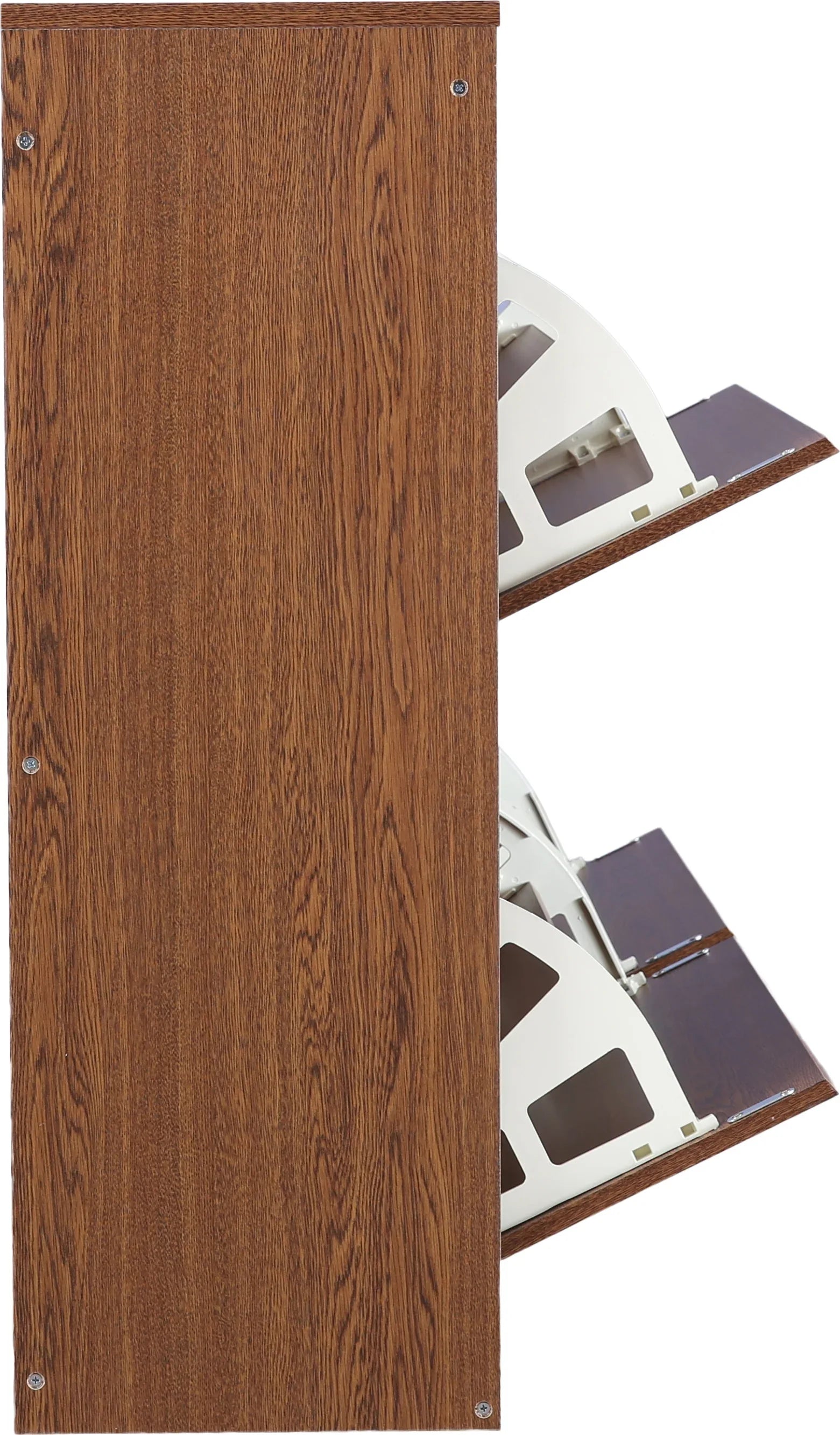 Alder Engineered Wood 1+2 tier Shoe Rack in Oak Colour - HomeTown