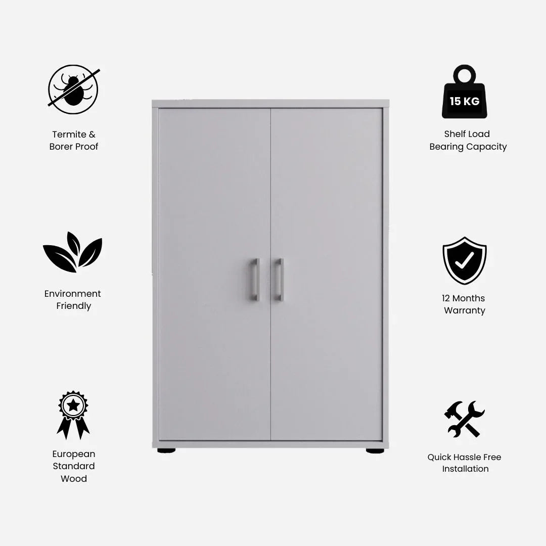 Henley Engineered Wood Multipurpose Cabinet in White Colour - HomeTown