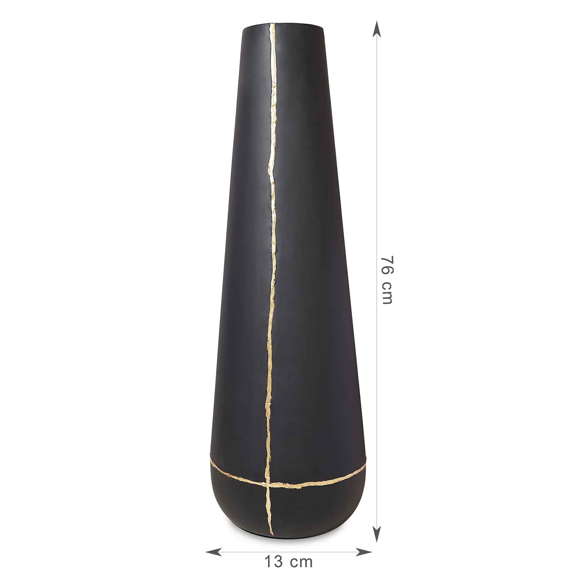 Mezzo Metal Vases 76 cm in Black Colour - HomeTown