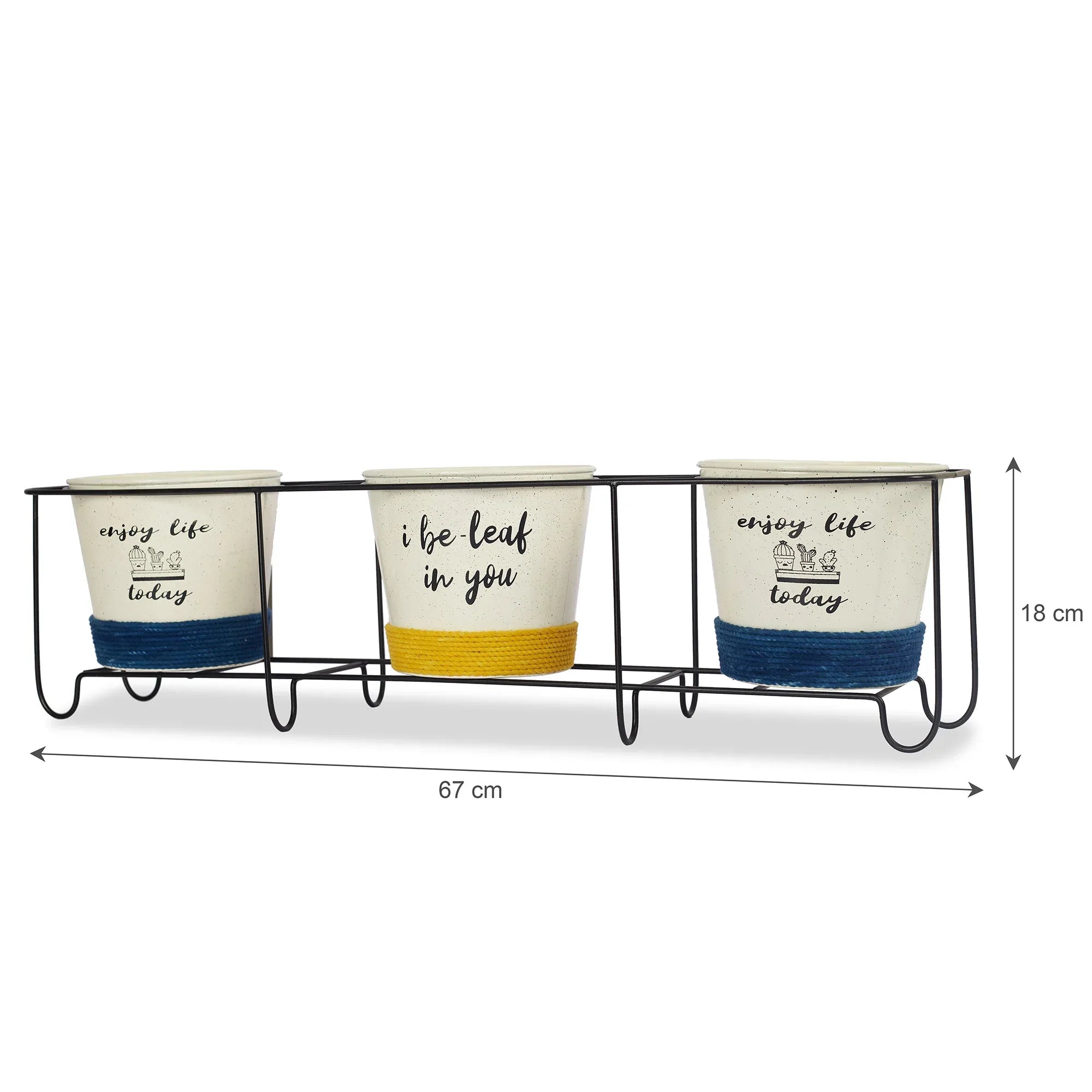 Pep Pop Metal Funky Quote Wall Planter 67X18Cm in Multi Colour - HomeTown