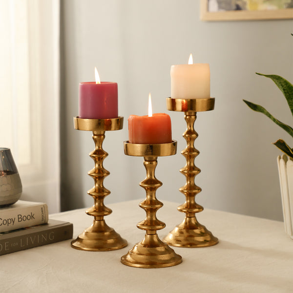 Ebon Whisper Gold Candle Holders dimensions