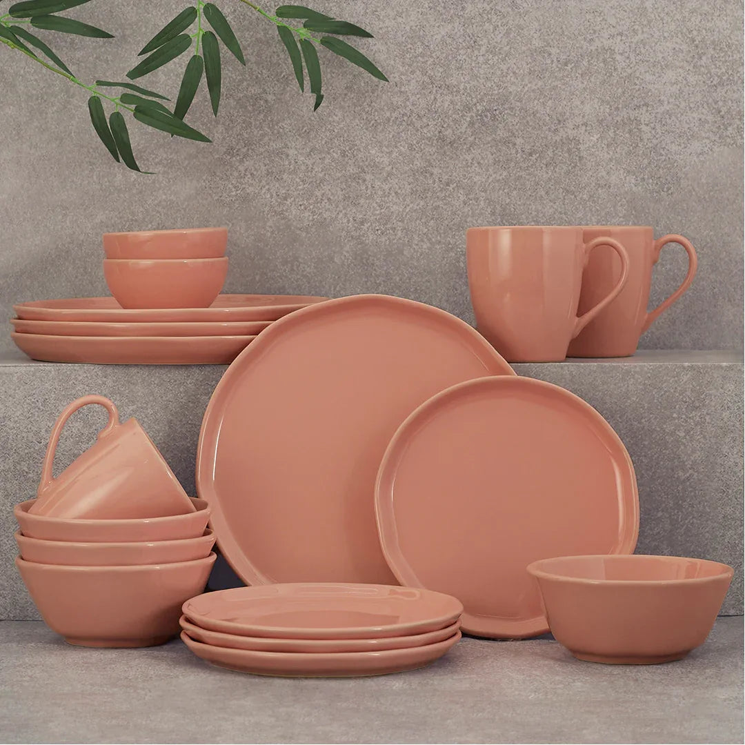 Palette Ceramic 10.5 Inch Dinner Plate 4 Pcs in Pink Colour - HomeTown